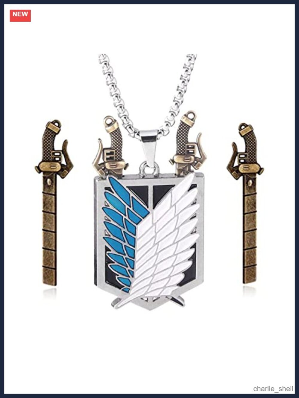 Wings of Freedom Necklace Survey Corps Alloy Lobster Claw Anime Cosplay